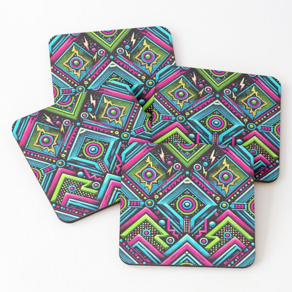 Item preview, Retro Arcade Carpet Pattern – Neon 80s Style designed and sold by thoratsdesign.