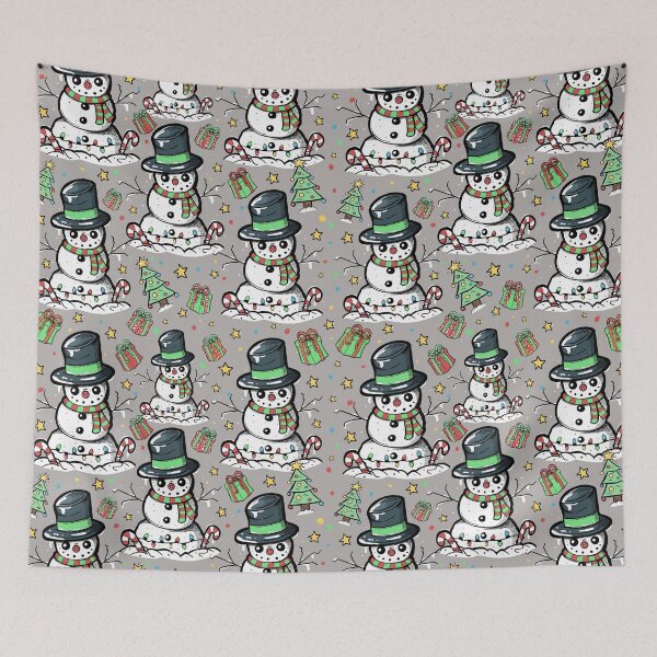 Item preview, Happy Christmas Snowmen on Smoky Slate designed and sold by Jessica Erin.