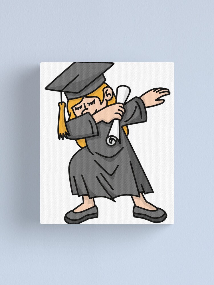 Download "Girl student dab dabbing graduation school" Canvas Print by LaundryFactory | Redbubble