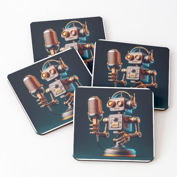 Item preview, Retro Robot with Vintage Microphone designed and sold by Zanattaa.