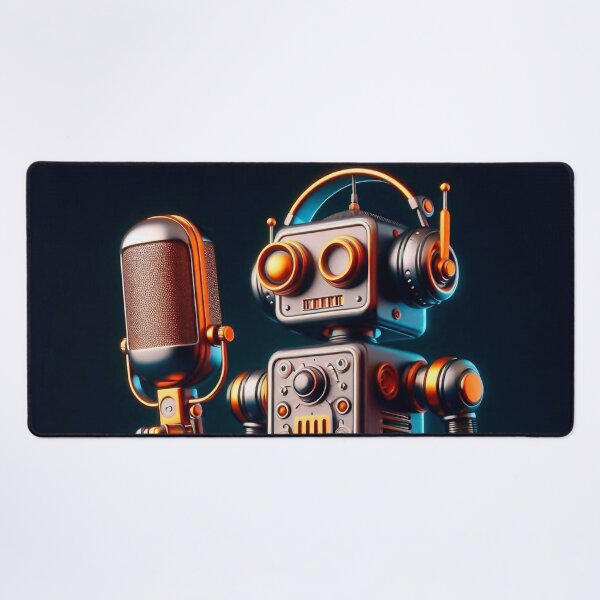 Item preview, Retro Robot with Vintage Microphone designed and sold by Zanattaa.