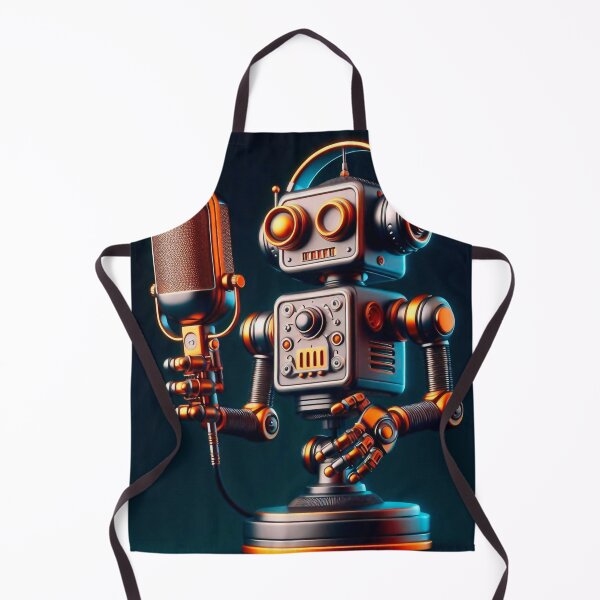 Item preview, Retro Robot with Vintage Microphone designed and sold by Zanattaa.