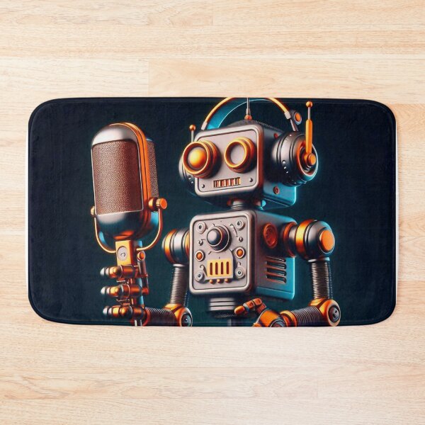 Item preview, Retro Robot with Vintage Microphone designed and sold by Zanattaa.