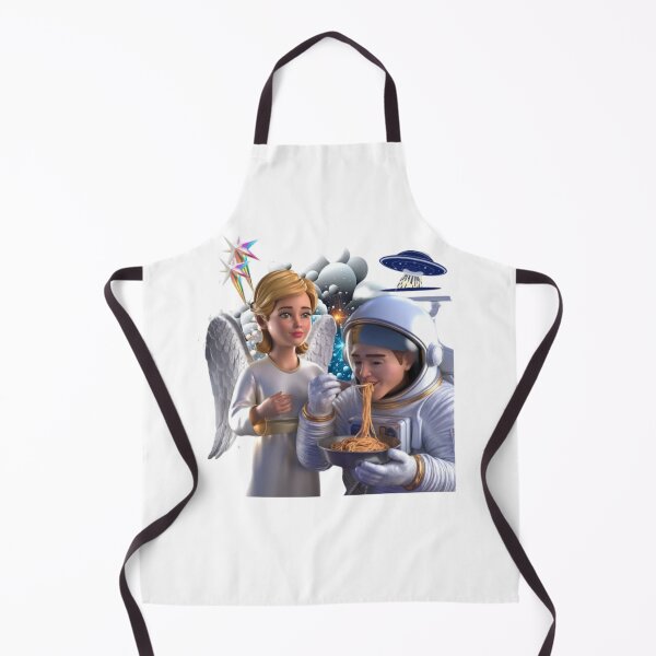 Item preview, Heavenly Angel with Astronaut eating spaghetti in Space designed and sold by DivineHaven.