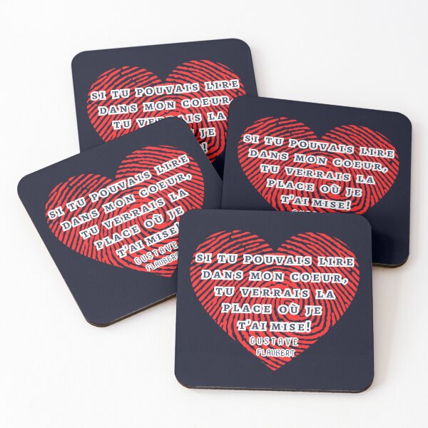 Item preview, Gustave Flaubert quote: si tu pouvais lire dans mon coeur, tu verrais la place où je t'ai mise. designed and sold by artbleed.