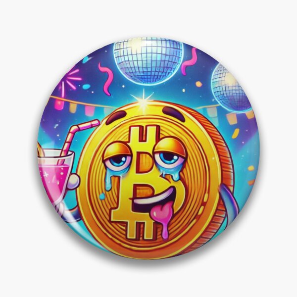 Item preview, Tipsy Bitcoin Party Character – Fun Cryptocurrency Nightlife designed and sold by mkzmerch.