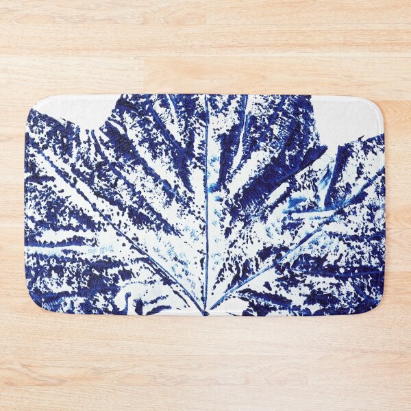 Item preview, hand printed plant print navy blue one maple leaf  arts  designed and sold by SelenePaintings .