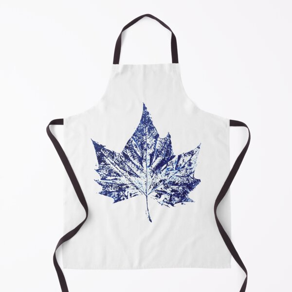 Item preview, hand printed plant print navy blue one maple leaf arts designed and sold by ColorandColor.