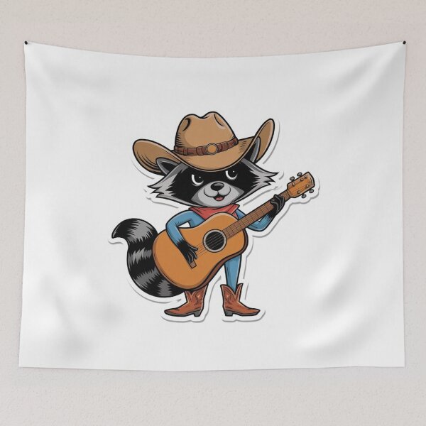 Item preview, Country Western Cowboy Raccoon Trash Panda designed and sold by Merch-Kitsune.
