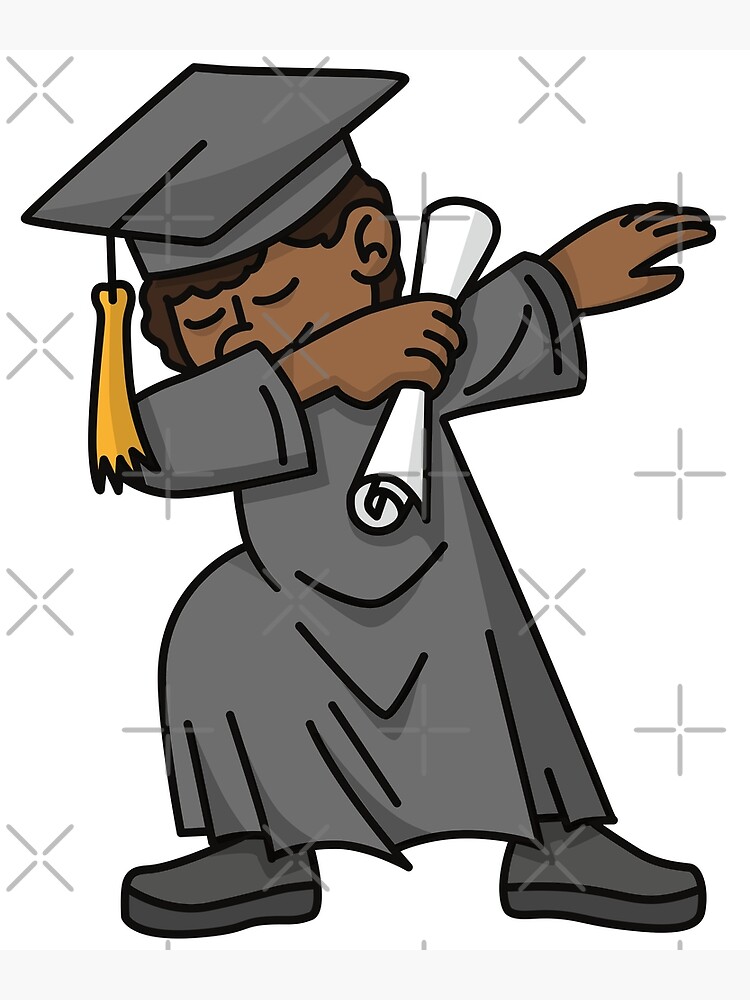 Black boy student dab dabbing graduation school
