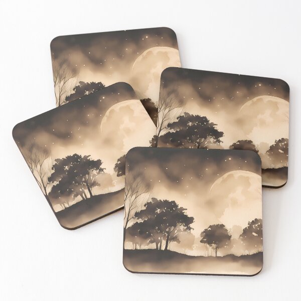 Item preview, Sepia Brown Silhouette Landscape designed and sold by CalmnessbyChoice.