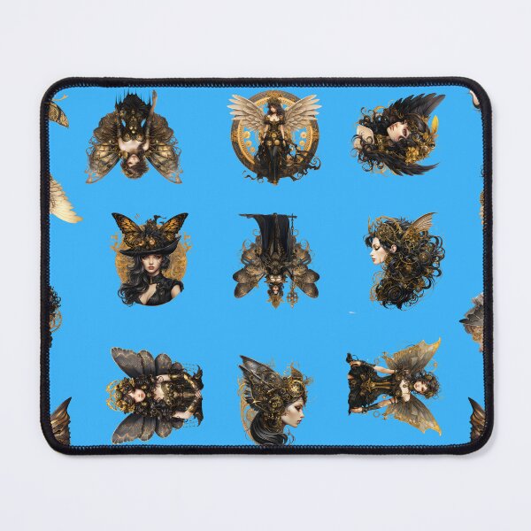 Item preview, Steampunk Fairy on Blue Background designed and sold by lauriedart.
