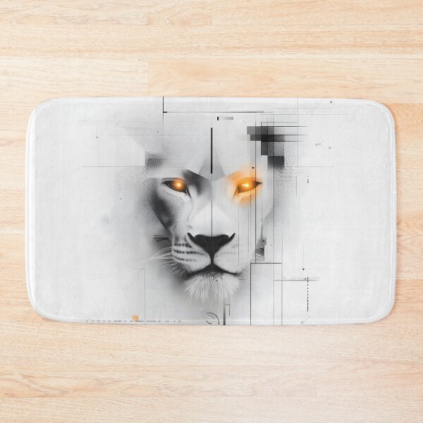 Item preview, White Lion Face with Geometric Lines designed and sold by Soul-Sparks.