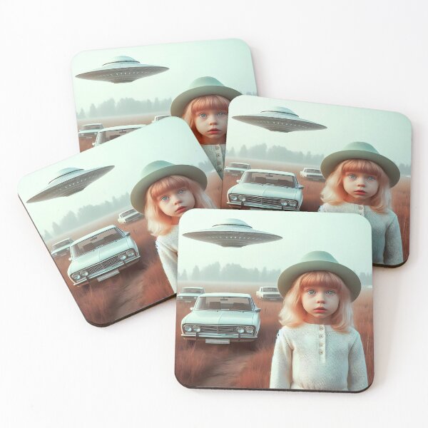 Item preview, UFO-Girl - Surreal sci-fi scene in retro style designed and sold by posterflunz.