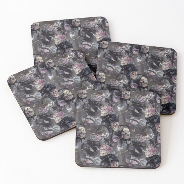 Item preview, "Blooming Shadows" – Detailed Gothic Skull and Floral Artwork designed and sold by Sanskrati.