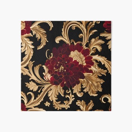 Aperçu de l'œuvre Motif floral baroque doré créée et vendue par VintagePrintsRO.