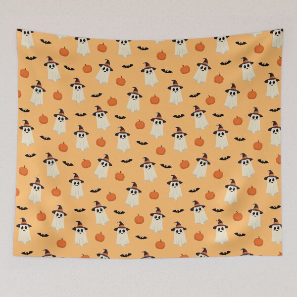 Item preview, Spooky Ghost Pumpkins and Bats Pattern designed and sold by ChaosDesigns876.