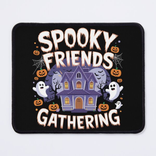 Artikelvorschau, Gruseliges Freundestreffen-Halloween-Design mit Spukhaus und Geistern entworfen und verkauft von ChalaDesign.