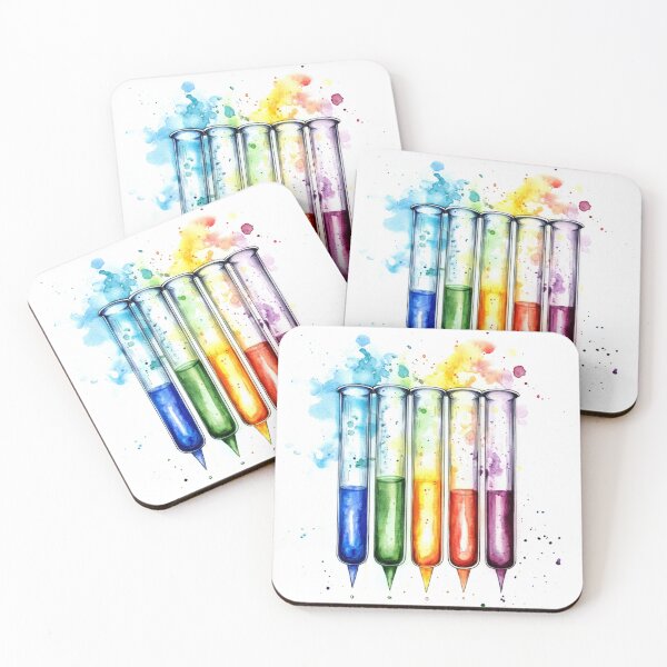 Item preview, 5 Watercolor Science-Chemistry Test Tubes  designed and sold by GrinGalore.