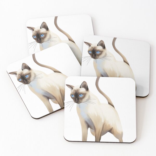 Item preview, Siamese Cat Portrait Art Watercolor designed and sold by kojinho.