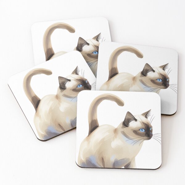 Item preview, Elegant Siamese Cat Watercolor Art designed and sold by kojinho.