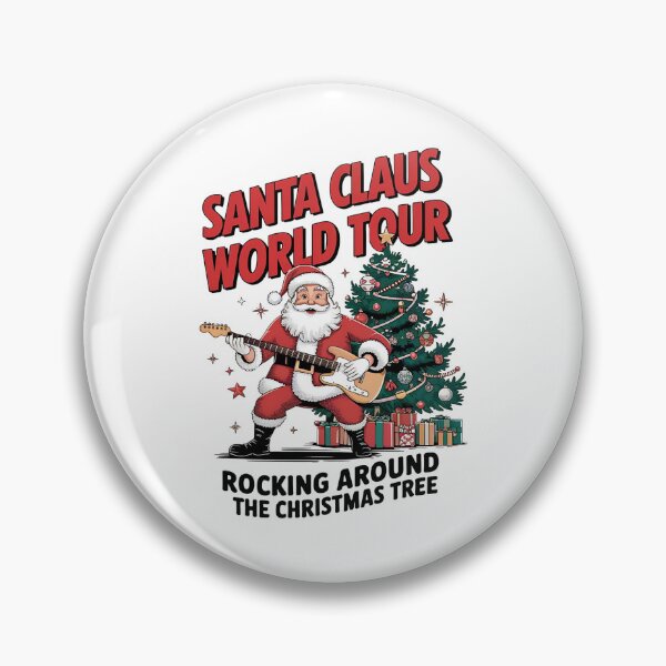 Item preview, Funny Santa Claus Christmas Rock Tour Holiday Music Design designed and sold by ChalaDesign.
