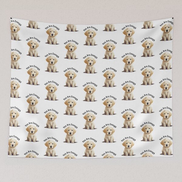 Item preview, shy, sad golden retriever puppy dog with words you are enough designed and sold by planetgolden.