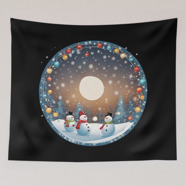 Item preview, Snowmen in a Colorful Winter Setting designed and sold by Aquillashop.