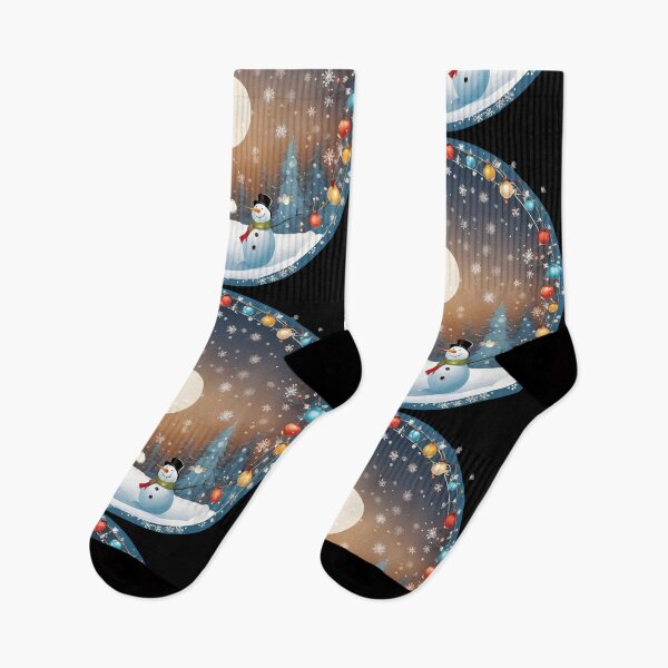 Item preview, Snowmen in a Colorful Winter Setting designed and sold by Aquillashop.