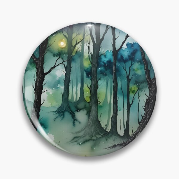 Item preview, Eerie Haunted Forest Halloween Art Liquid Ink Abstract designed and sold by taiche.