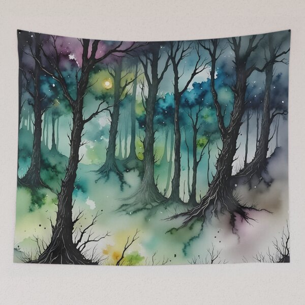 Item preview, Eerie Haunted Forest Halloween Art Liquid Ink Abstract designed and sold by taiche.