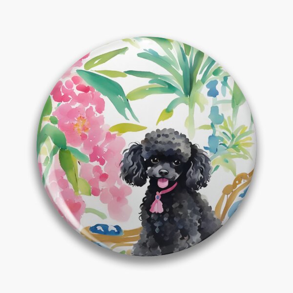 Item preview, Preppy Black Poodle on a blue chair designed and sold by SophieClimaArt.