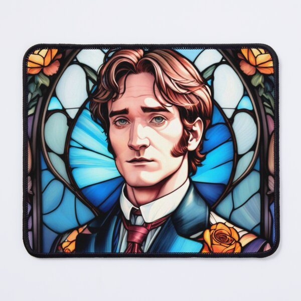 Item preview, Jane Austen’s Pride & Prejudice Mr. Darcy Stained Glass Portrait designed and sold by Smile More Art Store ⭐️⭐️⭐️⭐️⭐️.