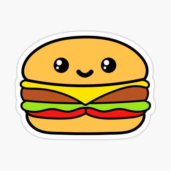Kawaii Hamburger Sticker