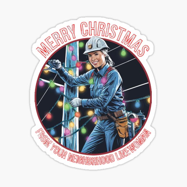 Item preview, Merry Christmas from Your Neighborhood Linewoman – Festive Lineworker T-Shirt designed and sold by vfxbear.