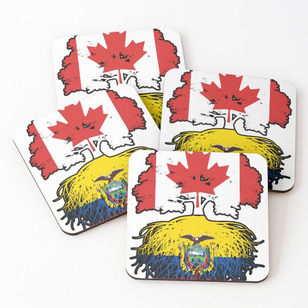Item preview, Ecuador Ecuadorian Canadian Canada Tree Roots Flag designed and sold by FlagX.