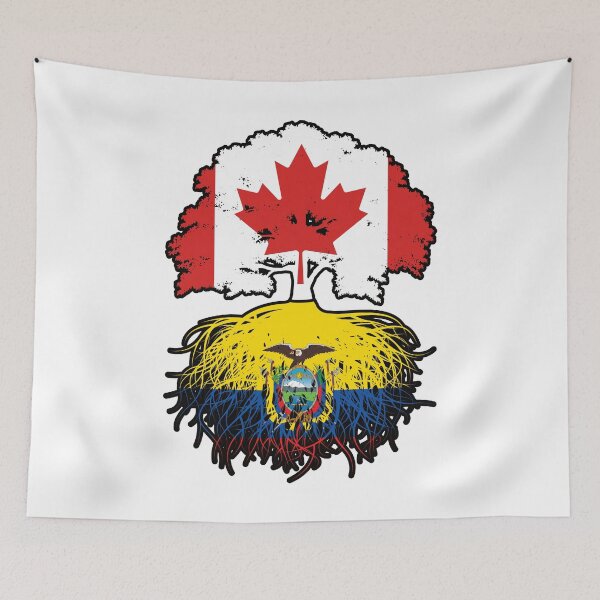 Item preview, Ecuador Ecuadorian Canadian Canada Tree Roots Flag designed and sold by FlagX.