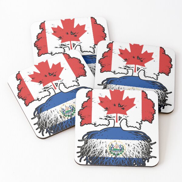 Item preview, El Salvador Salvadoran Canadian Canada Tree Roots Flag designed and sold by FlagX.