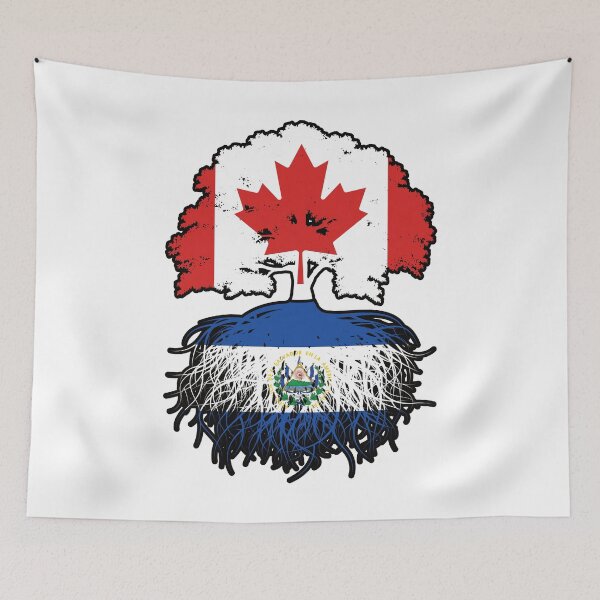 Item preview, El Salvador Salvadoran Canadian Canada Tree Roots Flag designed and sold by FlagX.