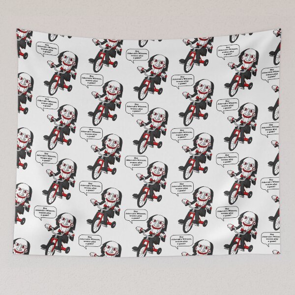 Item preview, Hey Jehovah's Witness, wanna play a game? Saw, Jigsaw designed and sold by ExJWMerchandise.