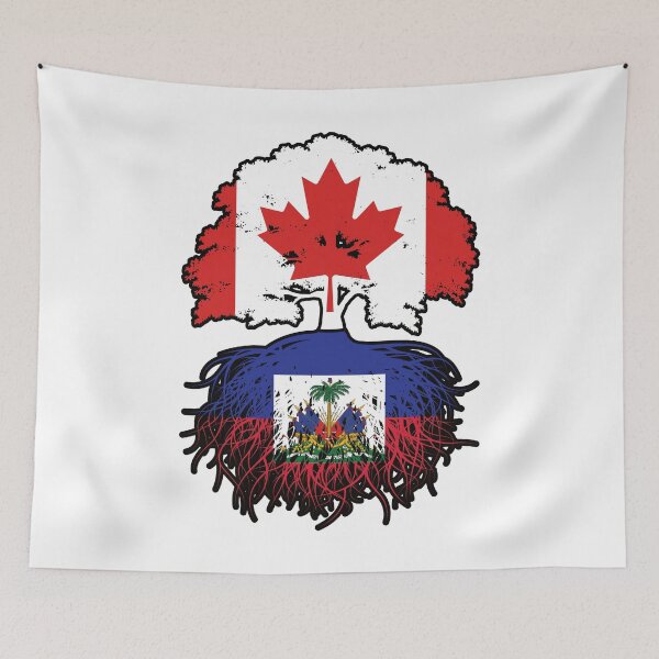Item preview, Haiti Haitian Canadian Canada Tree Roots Flag designed and sold by FlagX.