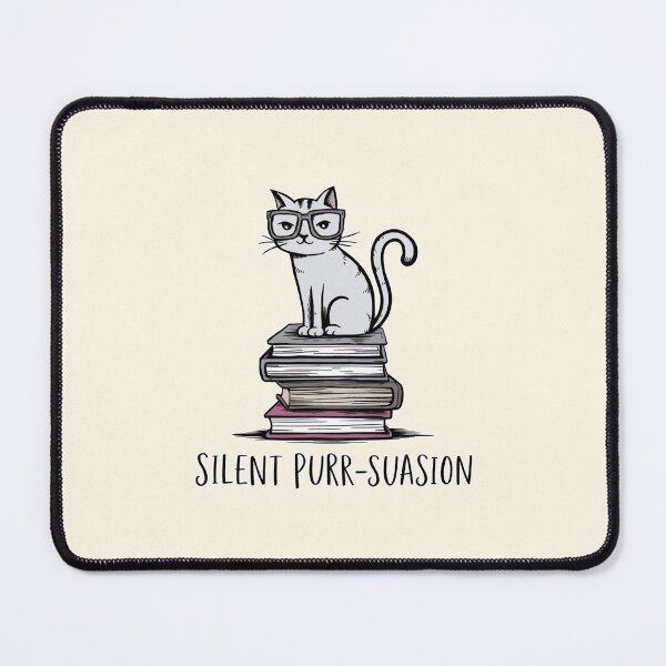 Item preview, Silent Purr-suasion Cat with Books Illustration designed and sold by Dream-Fab.
