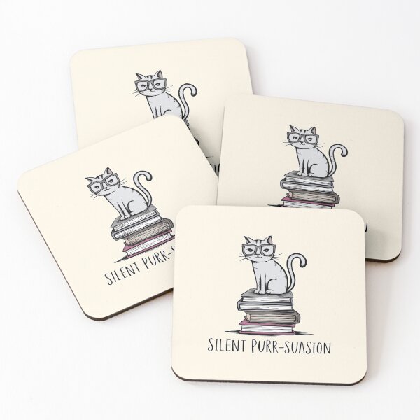Item preview, Silent Purr-suasion Cat with Books Illustration designed and sold by Dream-Fab.