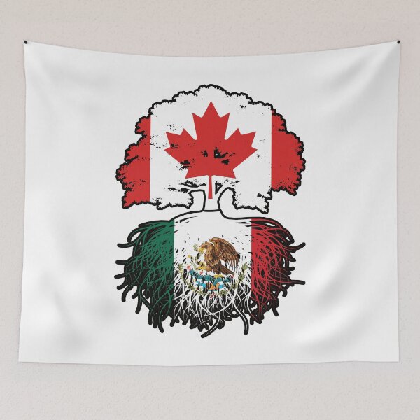 Item preview, Mexico Mexican Canadian Canada Tree Roots Flag designed and sold by FlagX.