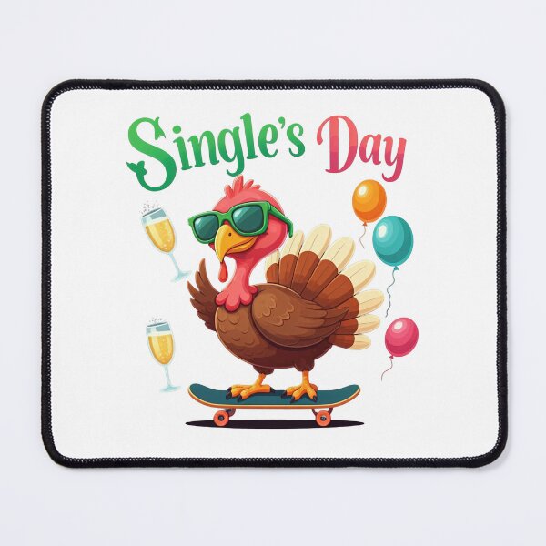 Item preview, Turkey Party for Single's Day – Bubbly Glasses and Skateboard Vibes! designed and sold by maritas22.