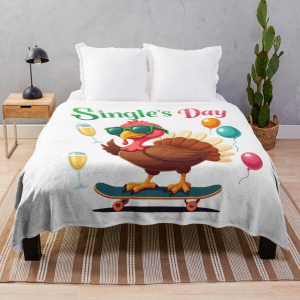 Item preview, Turkey Party for Single's Day – Bubbly Glasses and Skateboard Vibes! designed and sold by maritas22.