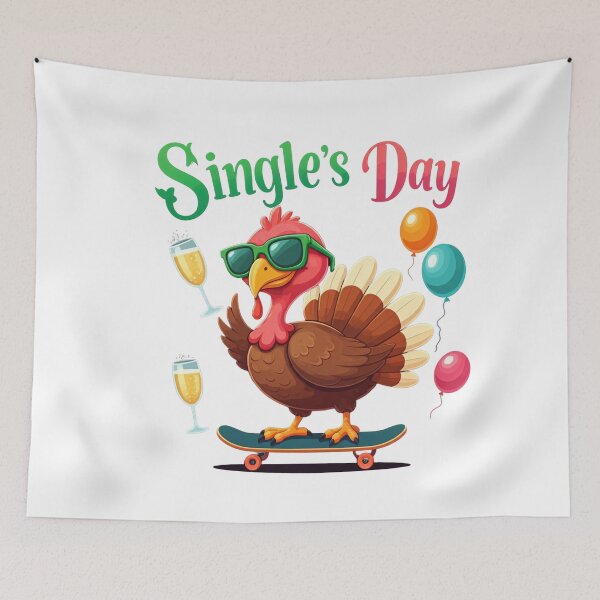 Item preview, Turkey Party for Single's Day – Bubbly Glasses and Skateboard Vibes! designed and sold by maritas22.