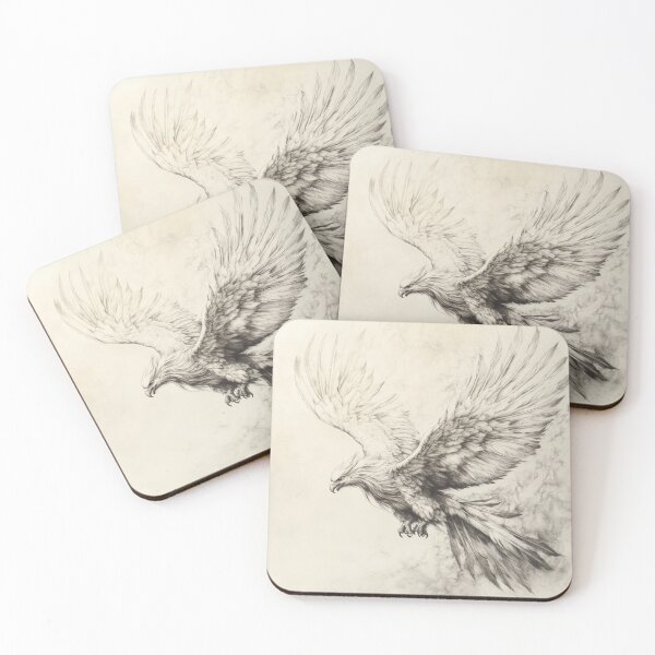 Item preview, Black and white phoenix drawing designed and sold by Pencil-Art.