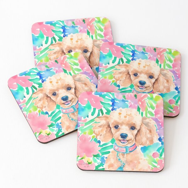 Item preview, Preppy poodle portrait in Lilly style designed and sold by SophieClimaArt.