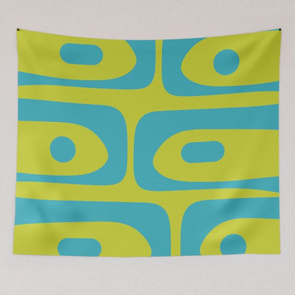 Item preview, Mid Century Modern Piquet Abstract Pattern Bright Lime Green and Turquoise designed and sold by kierkegaard.